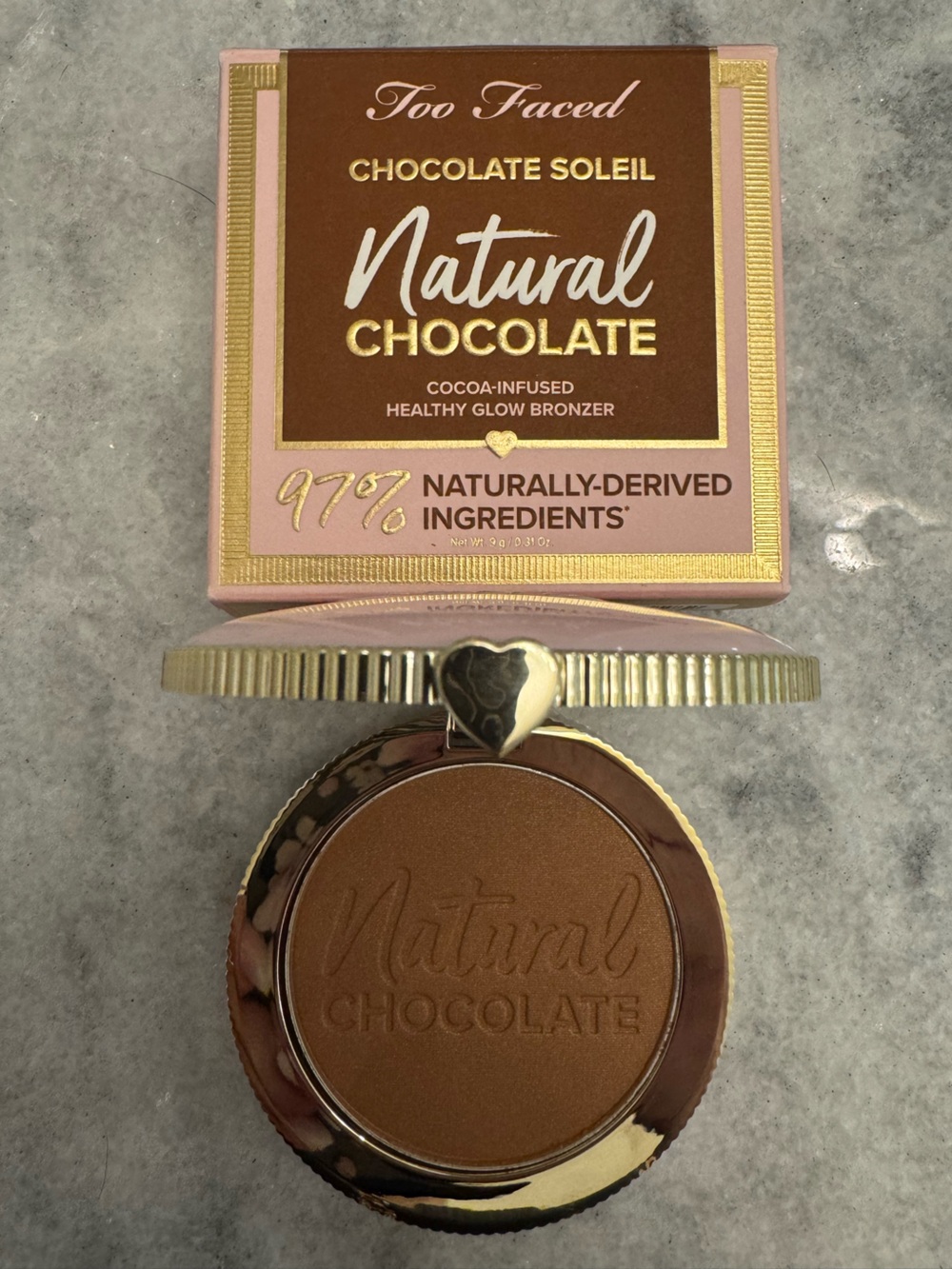 Too Faced Chocolate Bronzer Compact - Brown & Gold Accents